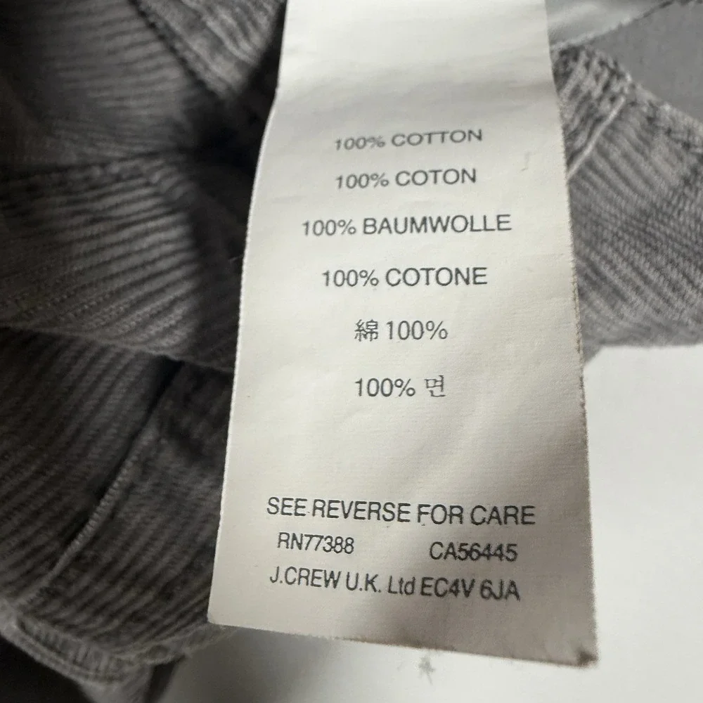 JCrew‎ Men 31x31 Gray Corduroy Slim Straight 29104 Cotton Pants **READ